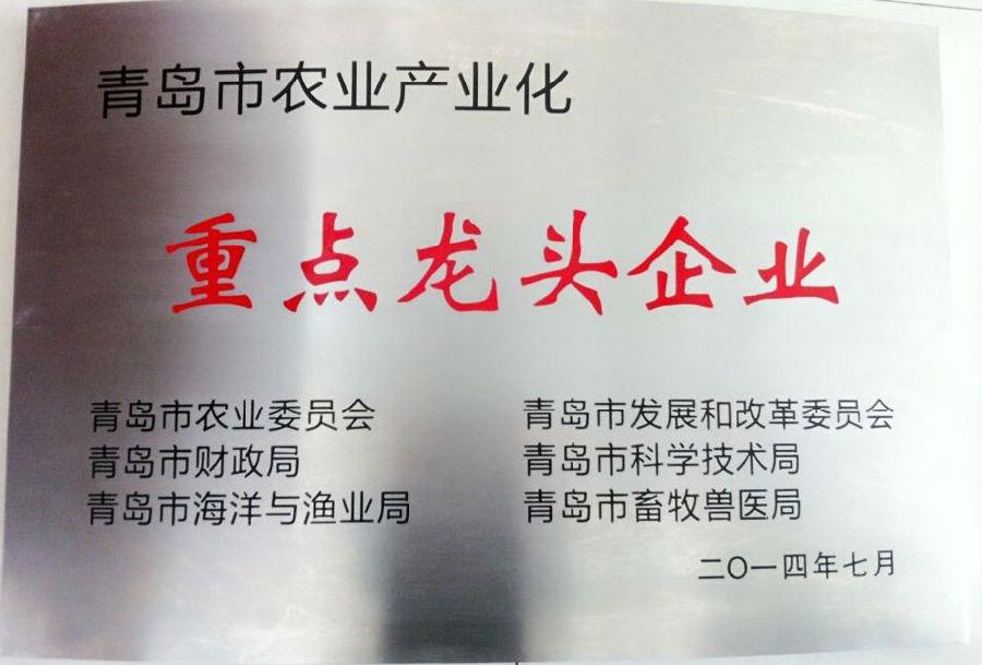 海利爾藥業(yè)集團(tuán)榮獲 “青島市農(nóng)業(yè)產(chǎn)業(yè)化重點龍頭企業(yè)”榮譽稱號